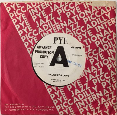Lot 373 - BOBBY RIO & THE REVELLES - VALUE FOR LOVE 7" (7N 15958 - DEMO)