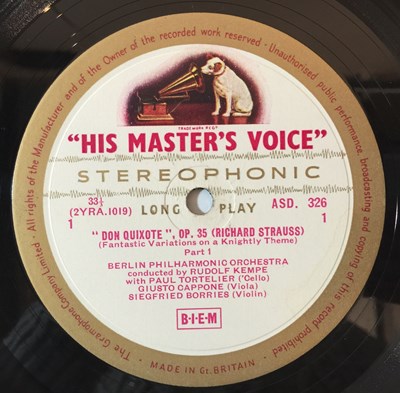 Lot 624 - Rudolf Kempe - Strauss Don Quixote LP (Original UK HMV Stereo Recording - ASD 326)