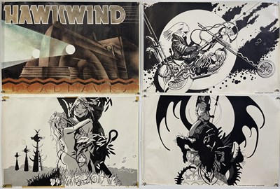 Lot 82 - HAWKWIND - BARNEY BUBBLES DESIGNED POSTERS.