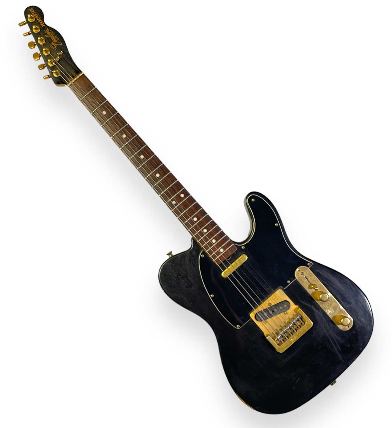 Lot 6 - THE SARSTEDT COLLECTION - 1981 BLACK & GOLD FENDER TELECASTER ELECTRIC GUITAR. SERIAL: CE 10607.