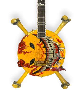 Lot 30 - THE WILDHEARTS INTEREST - GINGER WILDHEART 'SMILEY BONES' CUSTOM GUITAR.