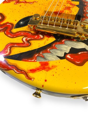 Lot 30 - THE WILDHEARTS INTEREST - GINGER WILDHEART 'SMILEY BONES' CUSTOM GUITAR.