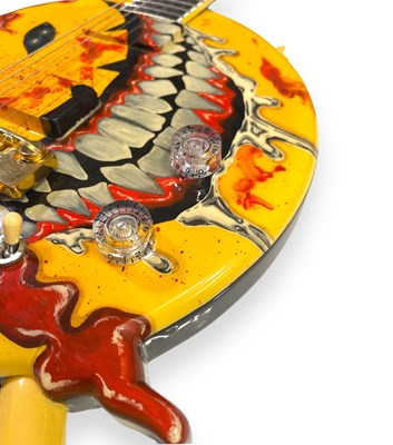 Lot 30 - THE WILDHEARTS INTEREST - GINGER WILDHEART 'SMILEY BONES' CUSTOM GUITAR.