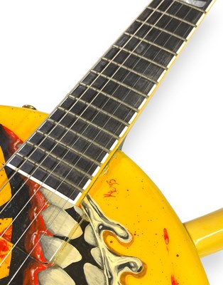 Lot 30 - THE WILDHEARTS INTEREST - GINGER WILDHEART 'SMILEY BONES' CUSTOM GUITAR.