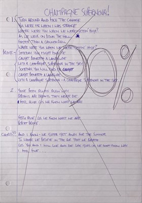 Lot 190 - OASIS - THE NOTEBOOK - NOEL GALLAGHER'S ORIGINAL WORKING LYRIC BOOK C 1994.