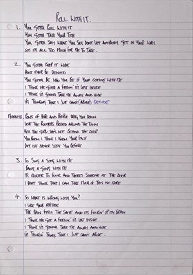Lot 190 - OASIS - THE NOTEBOOK - NOEL GALLAGHER'S ORIGINAL WORKING LYRIC BOOK C 1994.