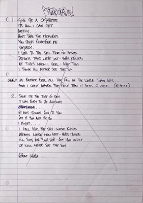 Lot 190 - OASIS - THE NOTEBOOK - NOEL GALLAGHER'S ORIGINAL WORKING LYRIC BOOK C 1994.