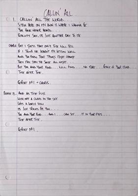 Lot 190 - OASIS - THE NOTEBOOK - NOEL GALLAGHER'S ORIGINAL WORKING LYRIC BOOK C 1994.