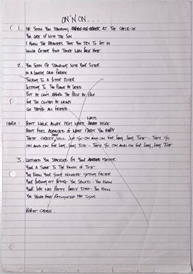 Lot 190 - OASIS - THE NOTEBOOK - NOEL GALLAGHER'S ORIGINAL WORKING LYRIC BOOK C 1994.