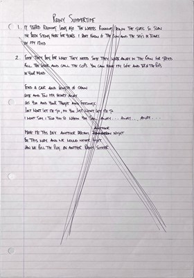 Lot 190 - OASIS - THE NOTEBOOK - NOEL GALLAGHER'S ORIGINAL WORKING LYRIC BOOK C 1994.