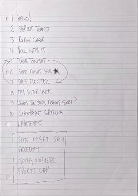 Lot 190 - OASIS - THE NOTEBOOK - NOEL GALLAGHER'S ORIGINAL WORKING LYRIC BOOK C 1994.