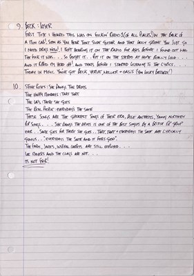 Lot 190 - OASIS - THE NOTEBOOK - NOEL GALLAGHER'S ORIGINAL WORKING LYRIC BOOK C 1994.
