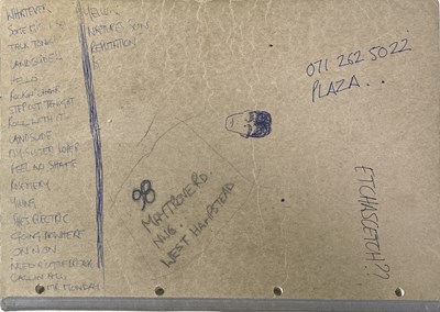 Lot 190 - OASIS - THE NOTEBOOK - NOEL GALLAGHER'S ORIGINAL WORKING LYRIC BOOK C 1994.