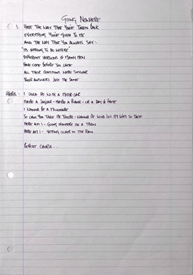 Lot 190 - OASIS - THE NOTEBOOK - NOEL GALLAGHER'S ORIGINAL WORKING LYRIC BOOK C 1994.