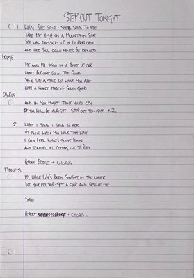 Lot 190 - OASIS - THE NOTEBOOK - NOEL GALLAGHER'S ORIGINAL WORKING LYRIC BOOK C 1994.