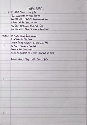 Lot 190 - OASIS - THE NOTEBOOK - NOEL GALLAGHER'S ORIGINAL WORKING LYRIC BOOK C 1994.