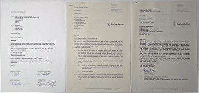 Lot 234 - THE BETA BAND - THREE SIGNED DOCUMENTS.