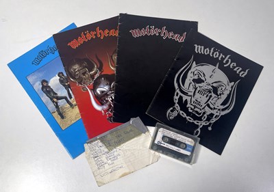 Lot 36 - MOTORHEAD- CONCERT PROGRAMMES AND ORIGINAL HANDWRITTEN STAGE USED SET LIST.