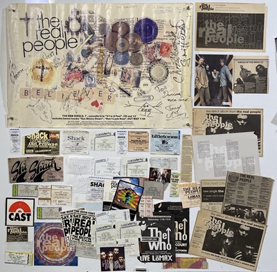 Lot 32 - OASIS INTEREST - THE REAL PEOPLE / LIVERPOOL INTEREST - FULLY SIGNED POSTER / TICKETS / EPHEMERA.