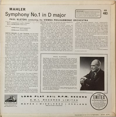 Lot 637 - Paul Kletzki - Mahler Symphony No. 1 In Major LP (Original UK Stereo HMV Recording - ASD 483)