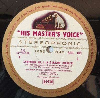 Lot 637 - Paul Kletzki - Mahler Symphony No. 1 In Major LP (Original UK Stereo HMV Recording - ASD 483)