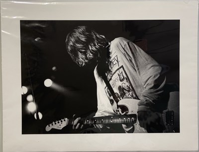 Lot 67 - NIRVANA - KURT COBAIN - NEVERMIND TOUR - ONSTAGE 1991 - RAB LEWIN SIGNED PHOTO.