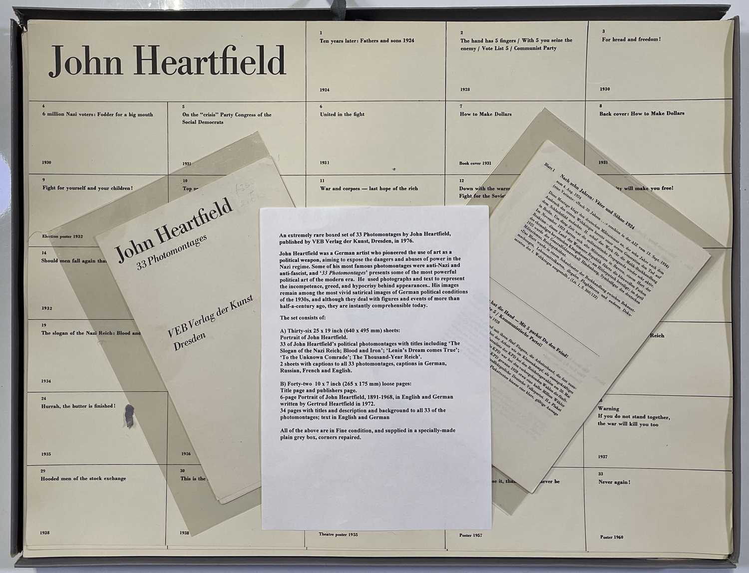 Lot 66 - JOHN HEARTFIELD (1891-1968) - 33 PHOTOMONTAGES, 1976.
