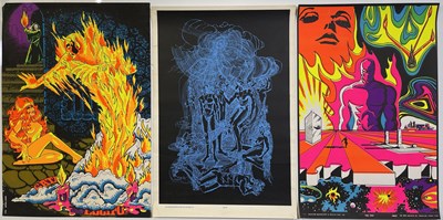 Lot 82 - HEADSHOP / PSYCHEDELIA - THREE ORIGINAL BLACKLIGHT POSTERS.