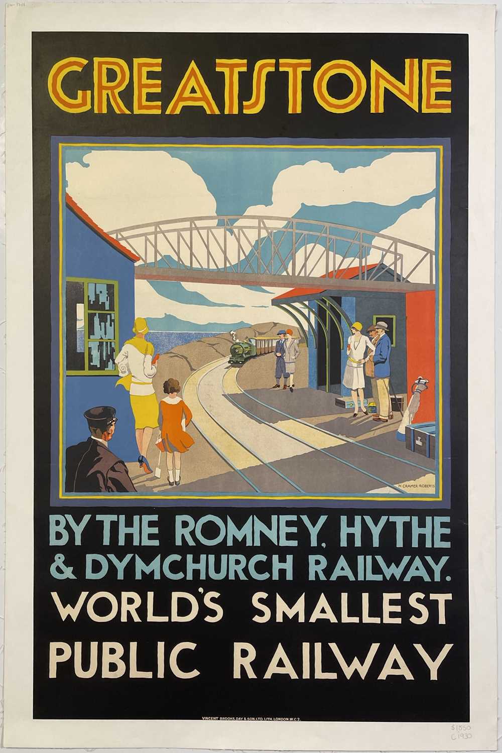 Lot 85 - ADVERTISING / TRAVEL / RAILWAYANA POSTER - GREATSTONE- WORLD'S SMALLEST RAILWAY.