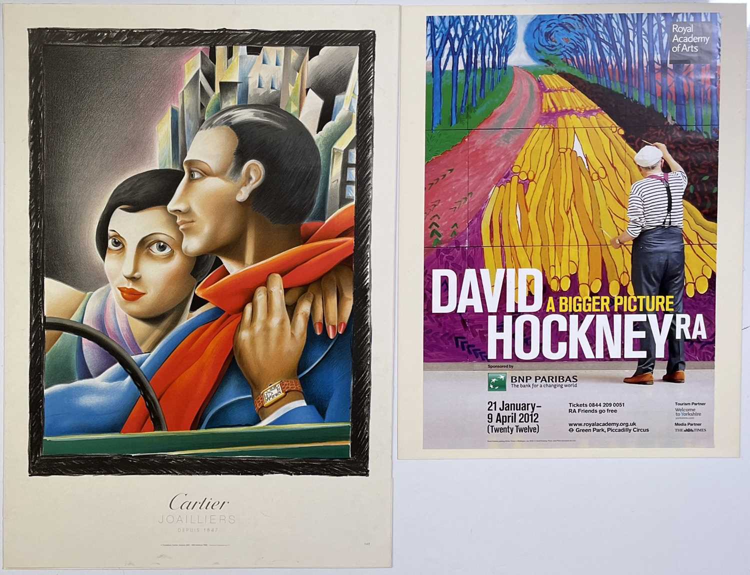 Lot 94 - ADVERTISING POSTERS - CARTIER / HOCKNEY