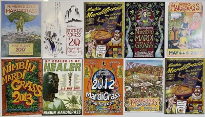 Lot 95 - ADVERTISING POSTERS - NIMBIN, AUSTRALIA, MARDI GRAS POSTERS.