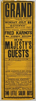 Lot 96 - BRIGHTON INTEREST - ORIGINAL EARLY 20TH CENTURY GRAND THEATRE POSTER.