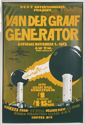 Lot 86A - VAN DER GRAAF GENERATOR POSTER DERBY, 1`975.
