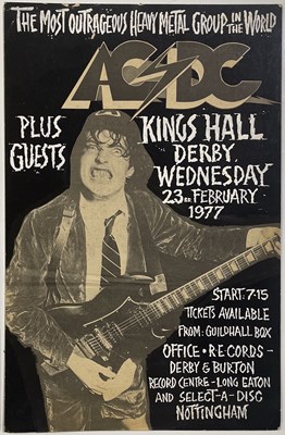 Lot 86 - AC/DC - AN ORIGINAL 1977 ELECTRIC CIRCUS MANCHESTER CONCERT POSTER AND ORIGINAL DESIGN MATERIALS.