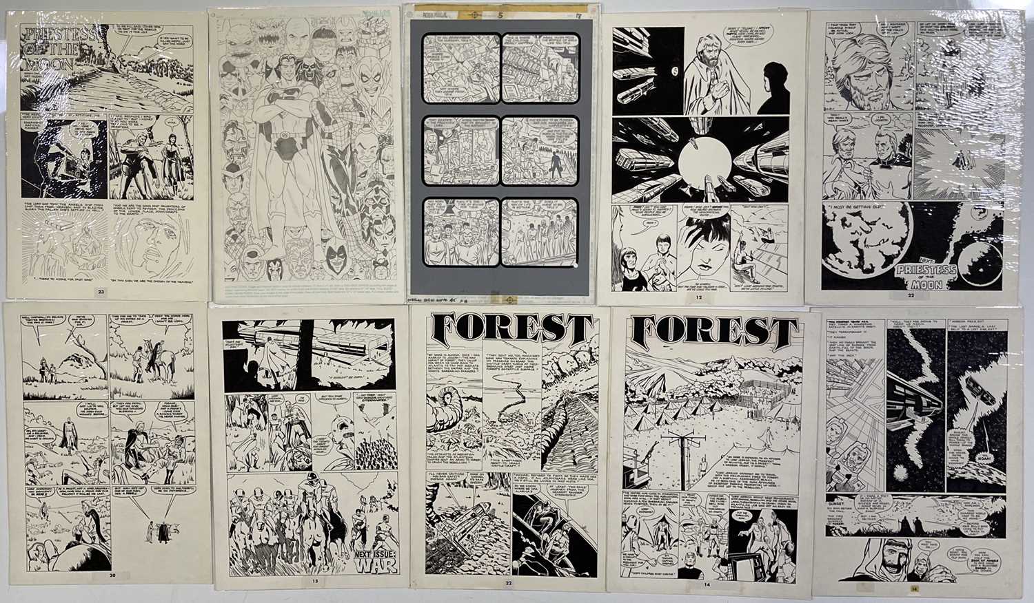 Lot 47 - ORIGINAL COMIC ART - GLENN FLEMING HAND DRAWN COMIC ART 'PHASE TWO'.