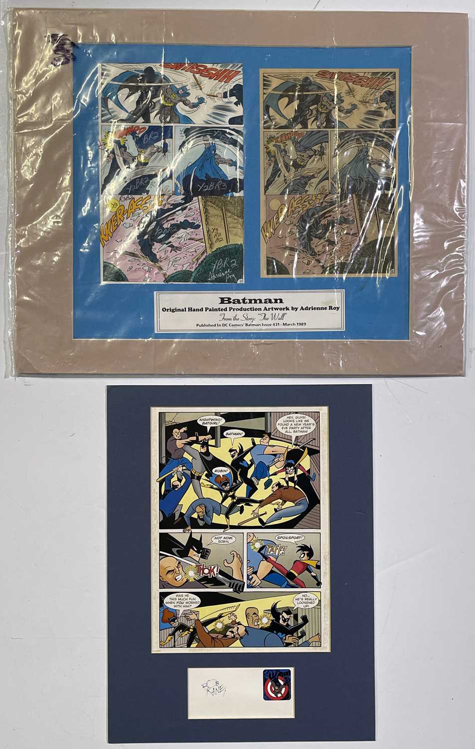 Lot 49 - BOB KANE AUTOGRAPH PLUS SIGNED ORIGINAL HAND PAINTED COMIC ARTWORK - BATMAN.