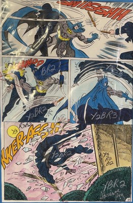 Lot 49 - BOB KANE AUTOGRAPH PLUS SIGNED ORIGINAL HAND PAINTED COMIC ARTWORK - BATMAN.