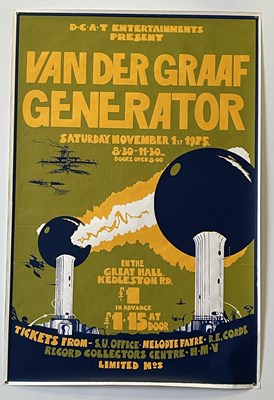 Lot 178 - VAN DER GRAAF GENERATOR POSTER DERBY 1975