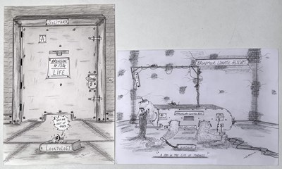 Lot 104 - CHARLES BRONSON ORIGINAL DRAWINGS.