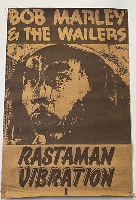 Lot 138 - RARE BOB MARLEY RASTAMAN VIBRATION HESSIAN SACK WALL HANGING