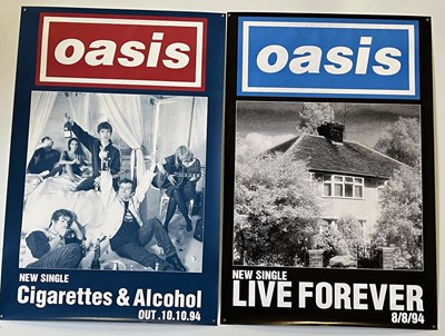 Lot 116 - OASIS PROMOTIONAL POSTERS - LIVE FOREVER / CIGARETTES AND ALCOHOL