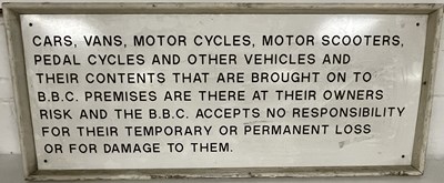 Lot 19 - BBC COLLECTION - ORIGINAL BBC SIGNAGE.