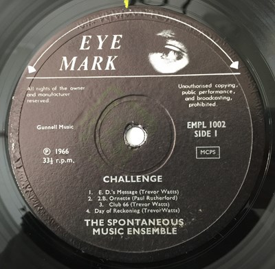 Lot 72 - SPONTANEOUS MUSIC ENSEMBLE - CHALLENGE LP (ORIGINAL UK COPY - EYEMARK EMPL 1002)