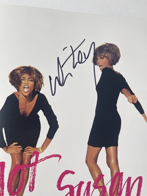 Lot 213 - TINA TURNER/WHITNEY HOUSTON - SIGNED LP SLEEVE / MULTI SIGNED TOUR PROGRAMME.