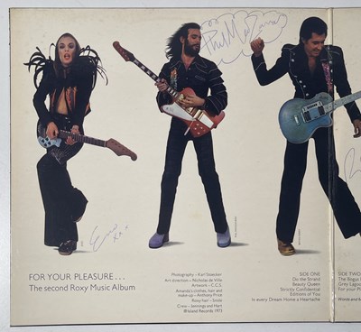 Lot 227 - ROXY MUSIC - A FULLY SIGNED COPY OF FOR YOUR PLEASURE.