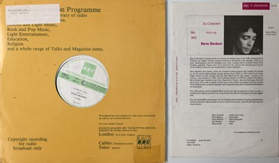 Lot 676 - STEVE HACKETT - IN CONCERT 263 (BBC TRANSCRIPTION CN 3888/S)