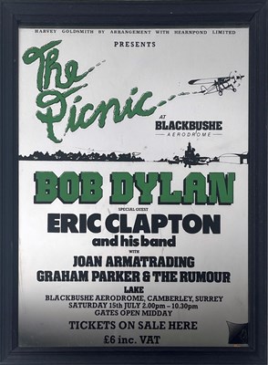 Lot 30 - BOB DYLAN / ERIC CLAPTON - RARELY SEEN BLACKBUSHE COMMEMORATIVE MIRROR.