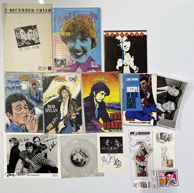 Lot 36 - MUSIC MEMORABILIA INC EVERLY BROTHERS / NICK LOWE SIGNED ITEMS / PAUL WELLER POETRY BOOK ETC.