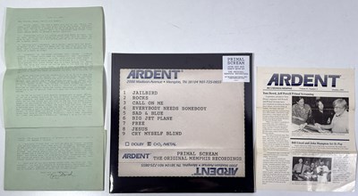 Lot 22 - THE MARTIN DUFFY COLLECTION - A LETTER FROM PRODUCER TOM DOWD TO THE BAND APPRAISING THEIR RECORDING OF 'GIVE OUT...' 1993.