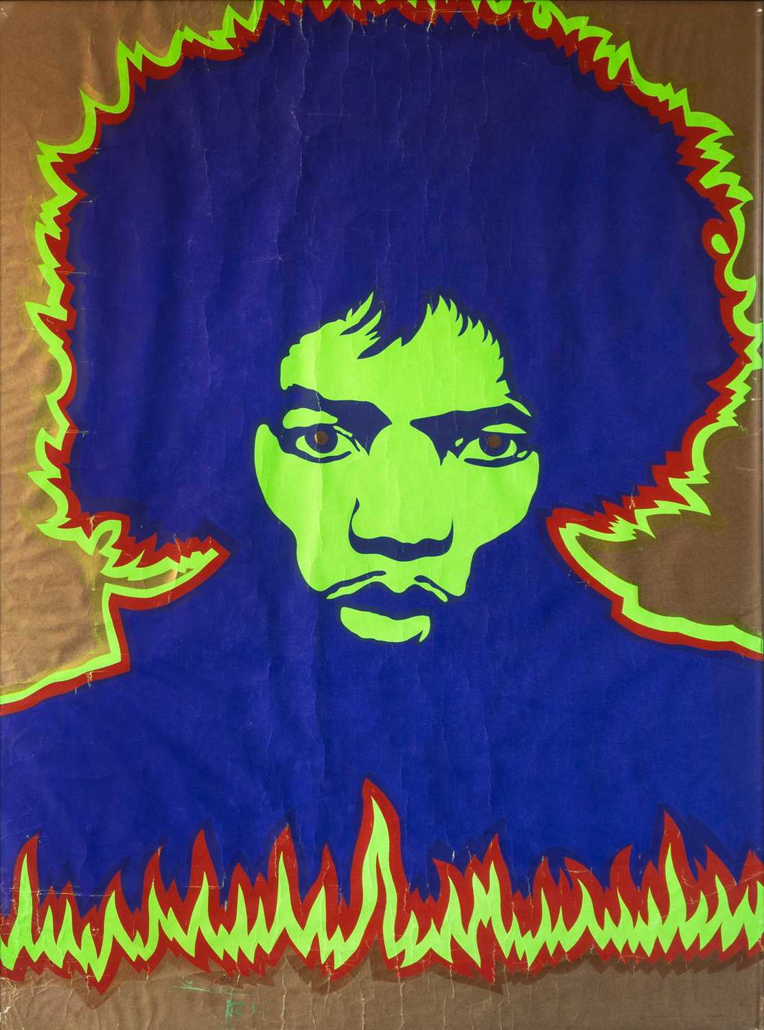 Lot 5 - JIMI HENDRIX INTEREST - ORIGINAL POSTER BY LARRY SMART - FIRE (1967).